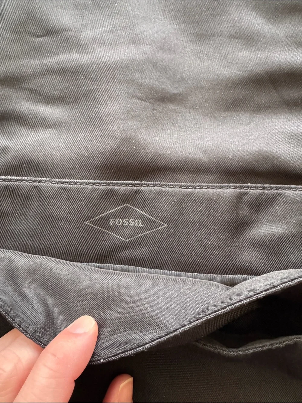 Fossil Canvas Messenger Bag Black Gold Metalware